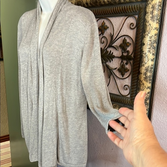 Belldini Cardigan Open Draped Front Light Gray Women's Sz M - Picture 4 of 9
